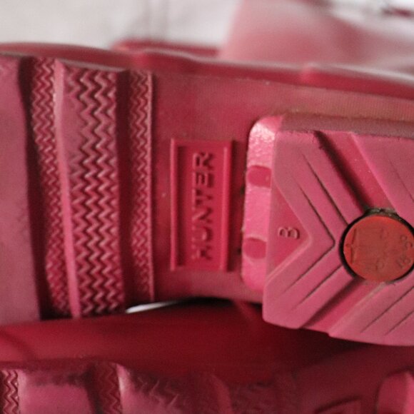 Hunter Original Women's Pink Sz 5/36 Tall Rubber Buckle Outdoor Rain Boots - Picture 10 of 13